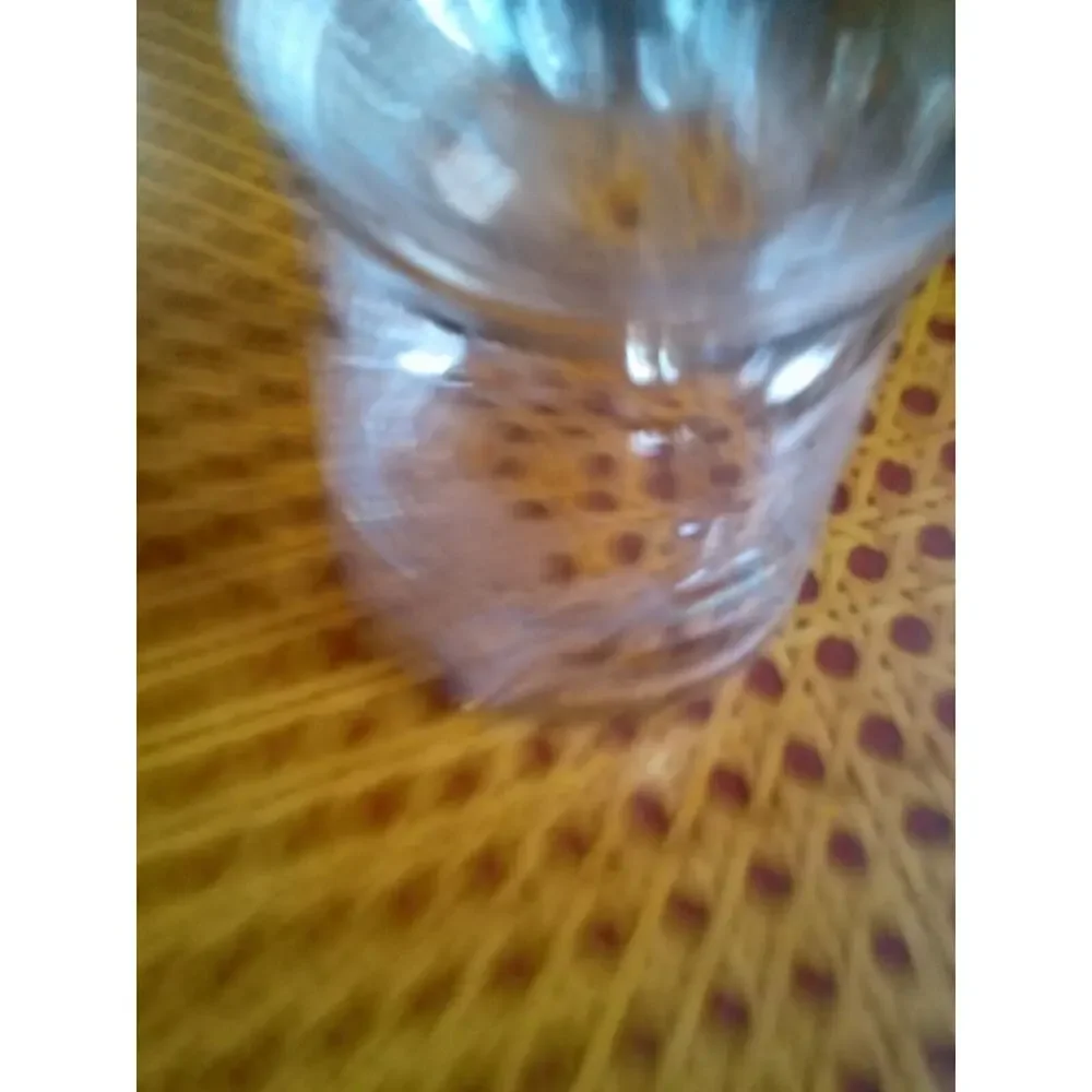 Vintage Clear Glass Flower Etched Sugar Bowl & Lid With Opening For Spoon